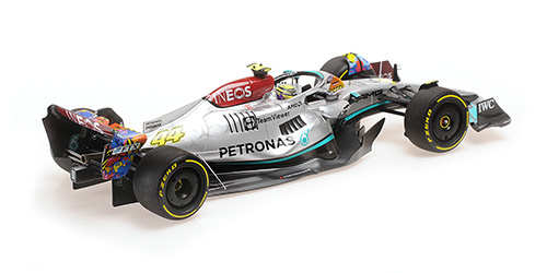 1:18 Mercedes W13 #44 Lewis Hamilton Grand Prix Miami 2022 - Minichamps
