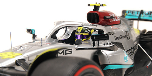 1:18 Mercedes W13 #44 Lewis Hamilton Grand Prix Spain 2022 - Minichamps