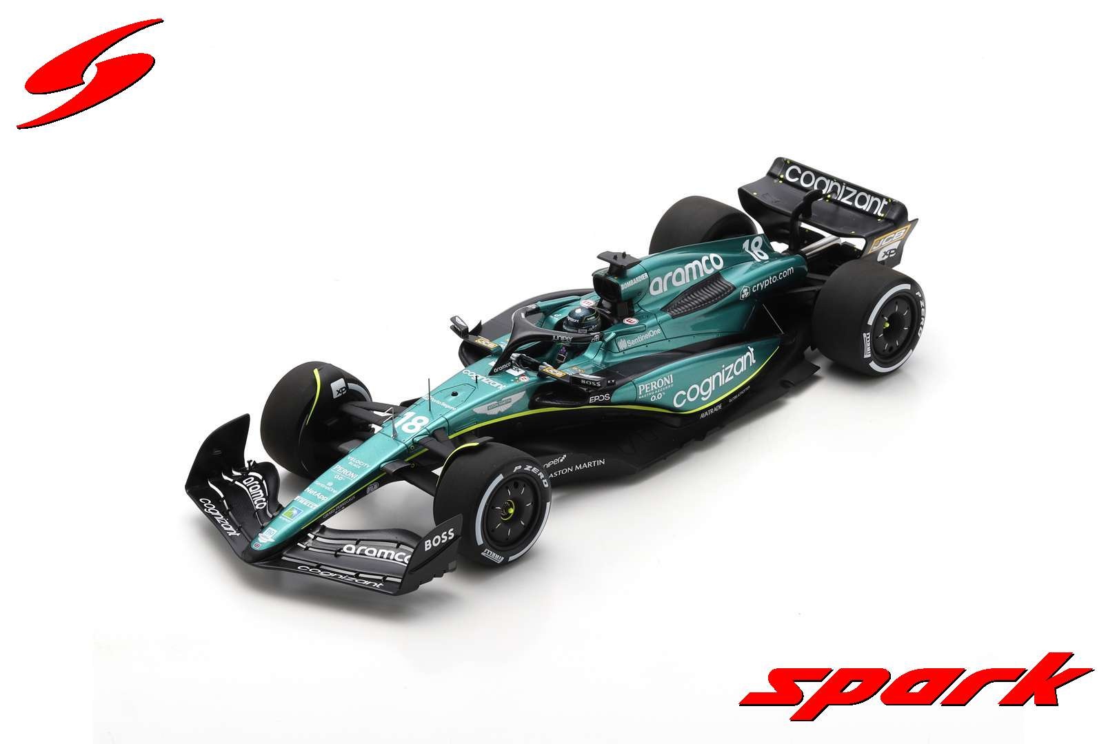 1:18 Aston Martin Cognizant Aramco F1 Team AMR23, L. Stroll '6th Grand Prix Bahrein 2023'