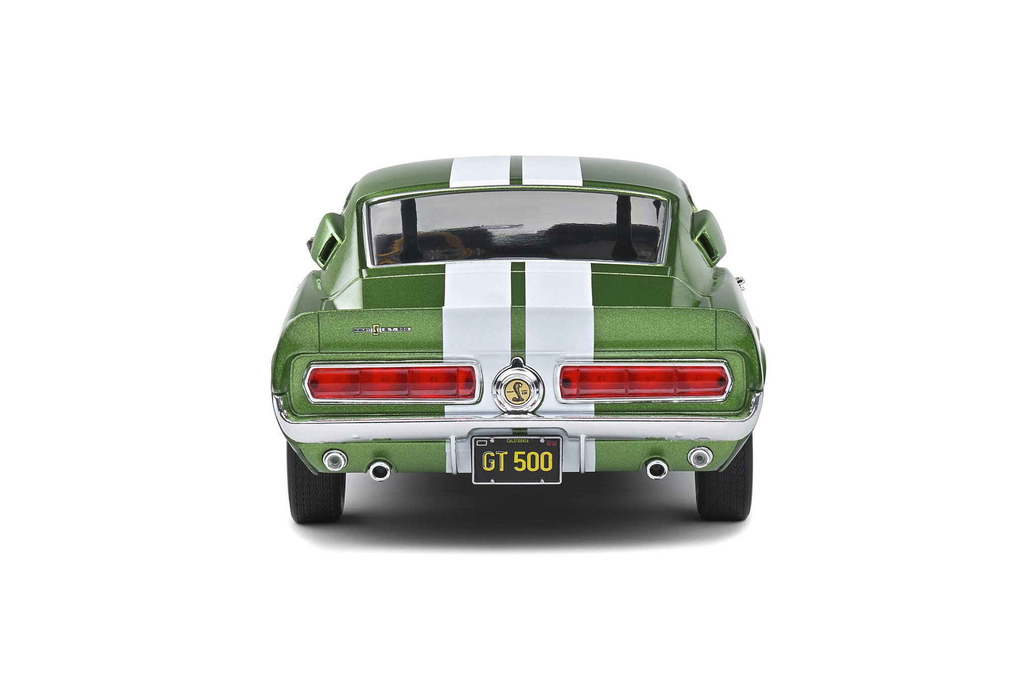 Shelby Mustang GT500 1967 Lime Groen met Witte Strepen Schaal 1:18 van Solido