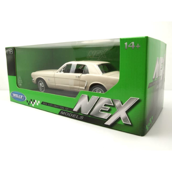 Ford Mustang Hardtop 1964 Weiß Maßstab 1:18 von Welly