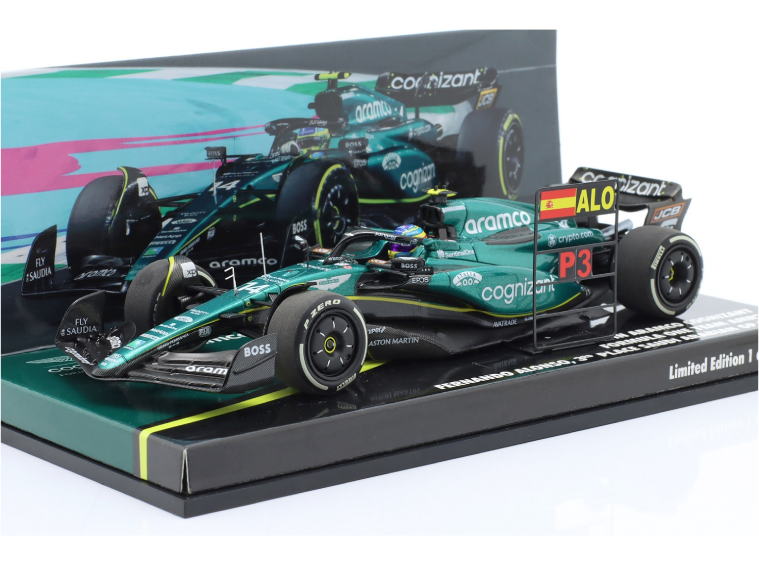 Fernando Alonso Aston Martin AMR23 Formel 1 Saudi-Arabien GP 2023 1:43 Limitierte Auflage
