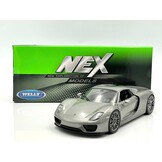 Welly 1:18 Porsche 918 Spyder Hard-Top Grau Metall