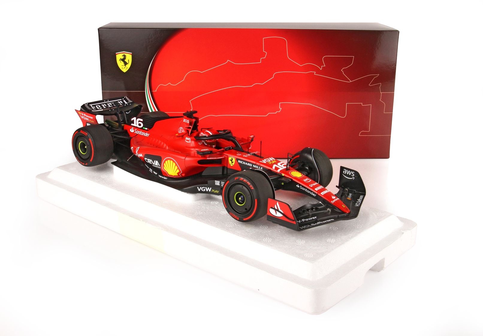 1:18 Ferrari SF-23, C. Leclerc 'GP Bahrein 2023' poly foam packaging