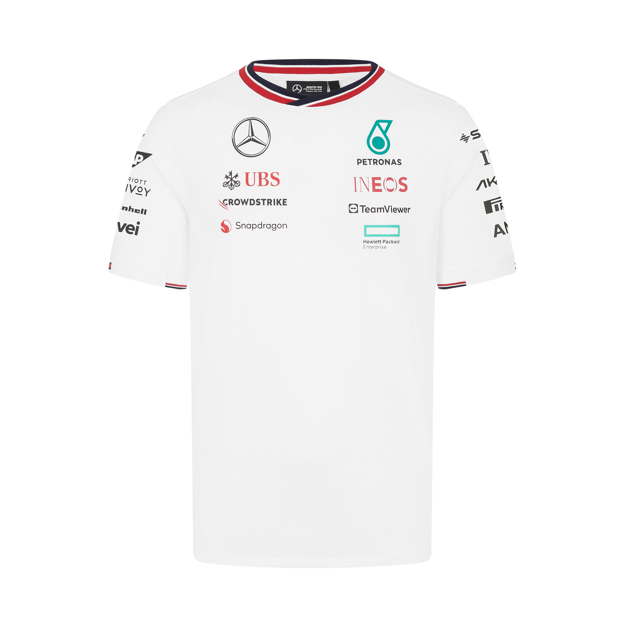 'Adult' Mercedes AMG Petronas F1 Team 2024 T-Shirt Mens 'Weiss'
