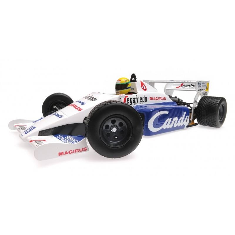 Schaalmodel 1:18 Toleman Hart TG184 #19 Ayrton Senna, Monaco GP 1984 Minichamps