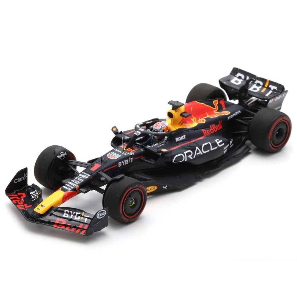 Red Bull Racing RB19 #1 Max Verstappen Winner Spanish GP 2023 40th Career win Donker Blauw-rood-geel Spark Schaalmodel