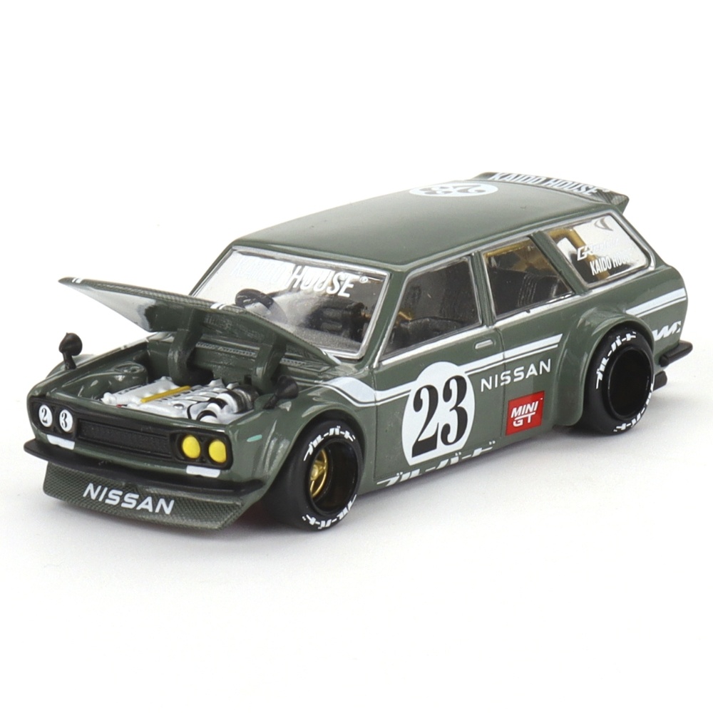 1:64 Datsun Kaido 510 Wagon Carbon Fiber V1 grün MINI GT Modellauto