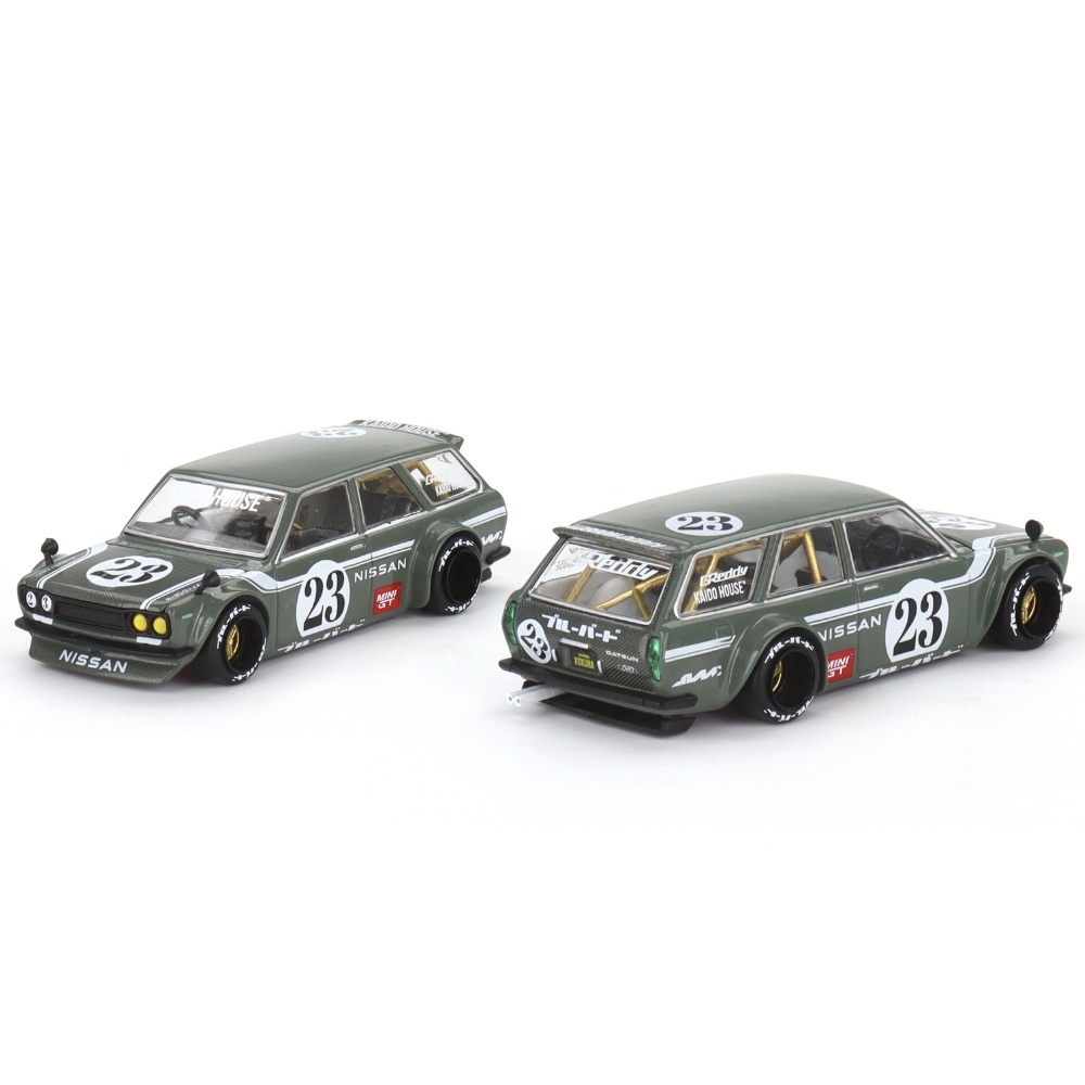 1:64 Datsun Kaido 510 Wagon Carbon Fiber V1 grün MINI GT Modellauto