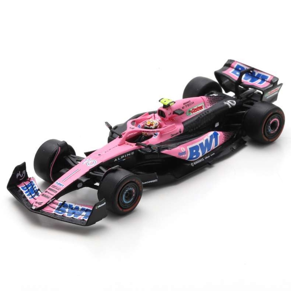 1:64 Bwt Racing Alpine A523 #10 Pierre Gasly 2023 pink-black Spark Scale Model