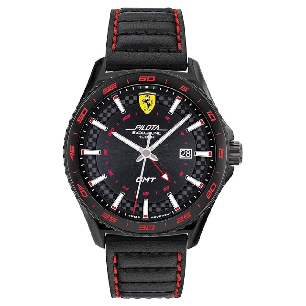 Scuderia Ferrari Horloge Pilota Evo Black 45MM 10ATM