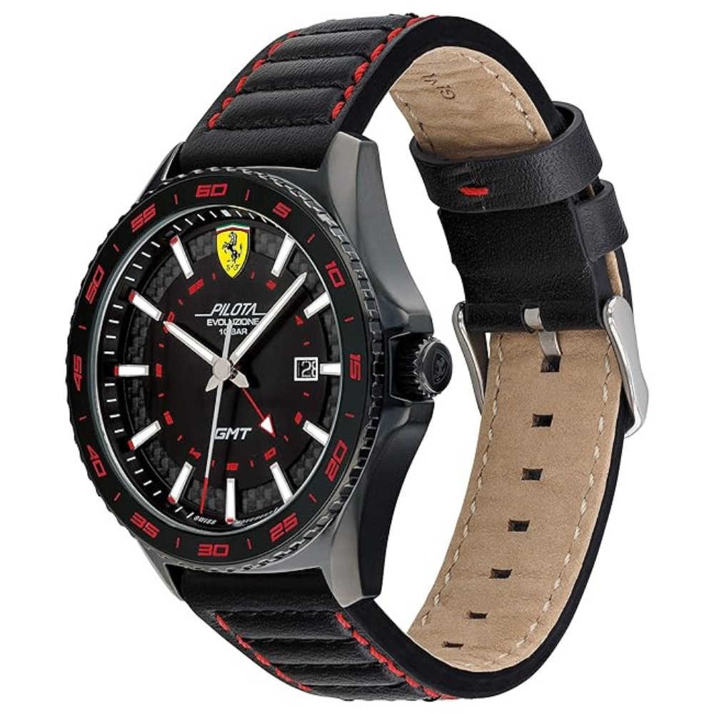 Scuderia Ferrari Horloge Pilota Evo Black 45MM 10ATM