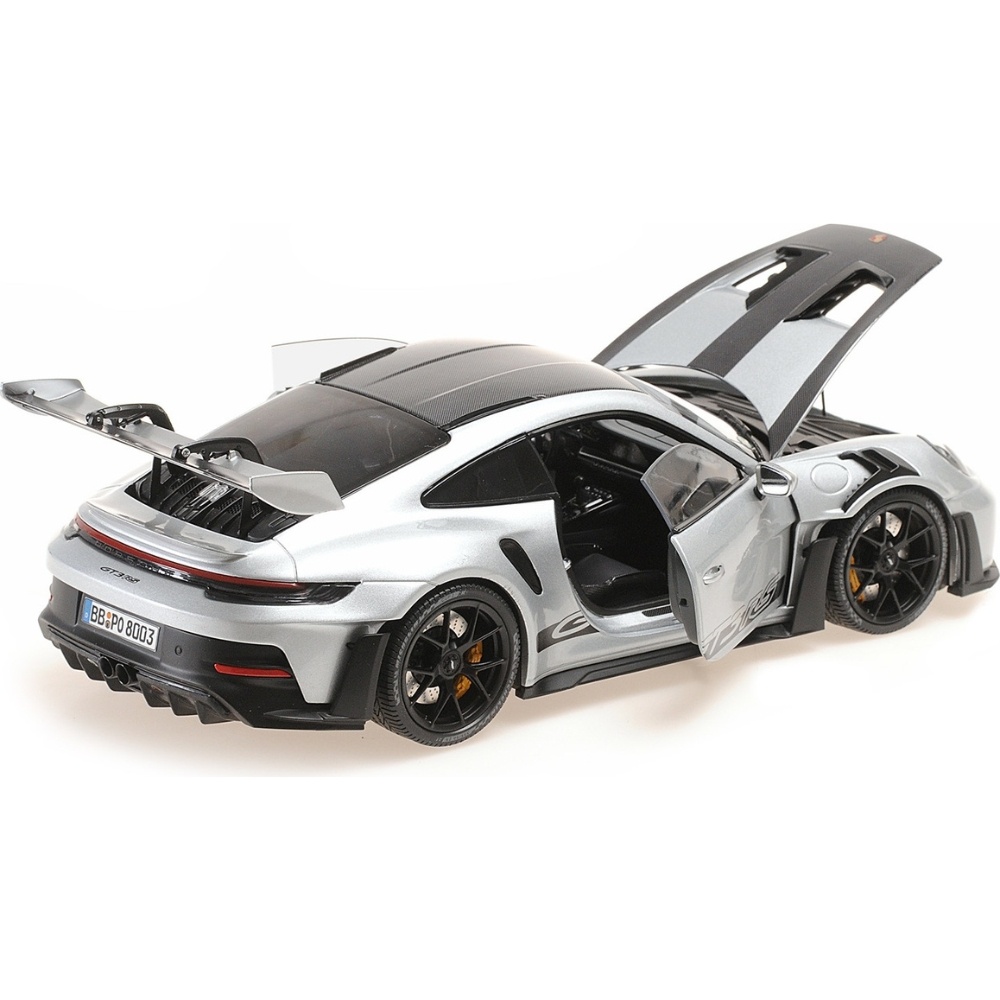1:18 Porsche 911 (992) GT3RS Silver w/ Weissach Package and Black decor Wheels