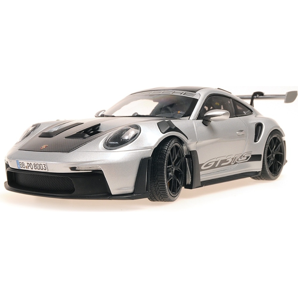 1:18 Porsche 911 (992) GT3RS Silver w/ Weissach Package and Black decor Wheels