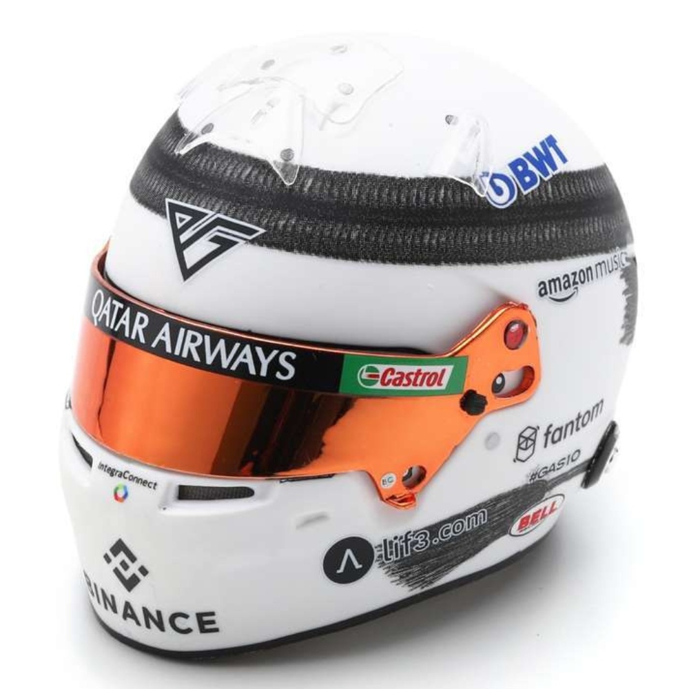 1:5 Pierre Gasly - Helmet - Sprint Race Qatar GP 2023 wit-zwart Spark Schaalmodel