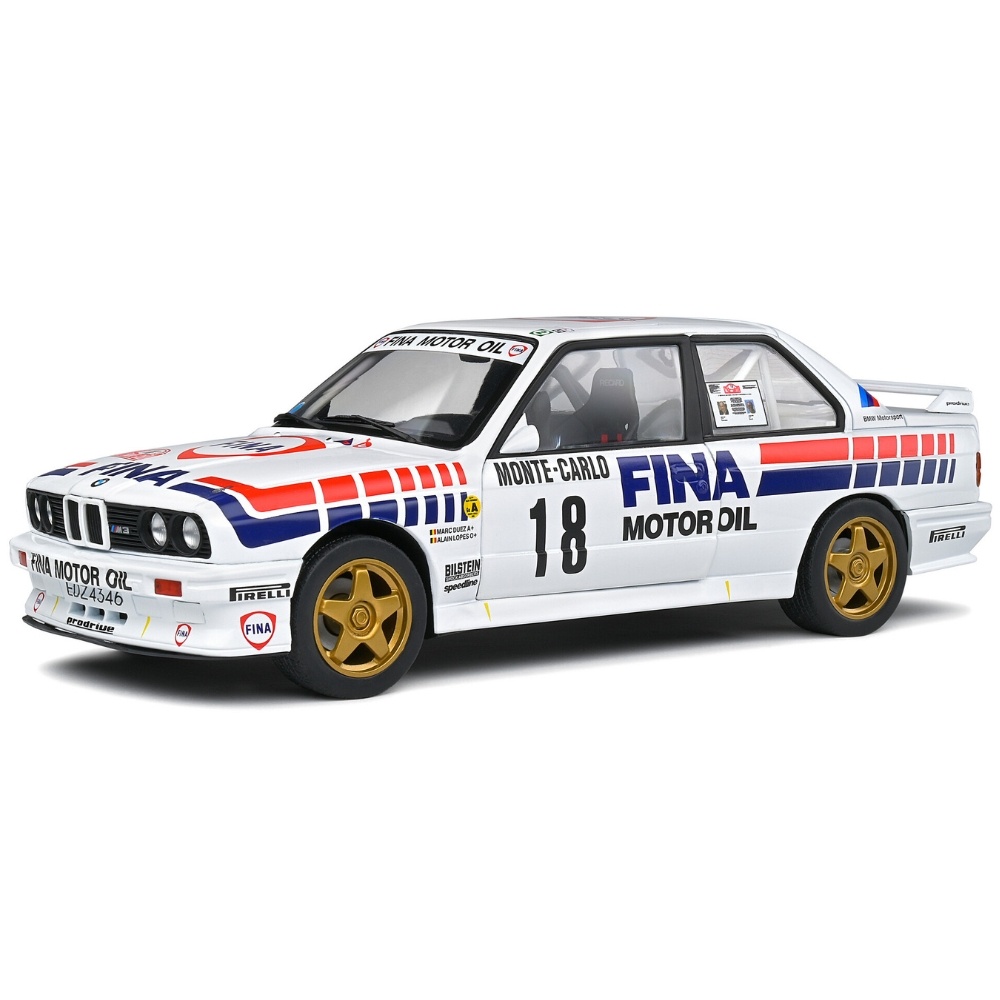 1:18 Bmw M3 (e30) #18 Duez/lopez Rally Monte Carlo 1988 weiß-blau-rot Solido Modellauto
