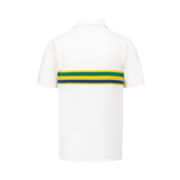 Ayrton Senna Helmet Stripe Polo White - Senna Foundation Collection