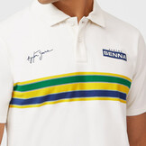Ayrton Senna Helmet Stripe Polo White - Senna Foundation Collection