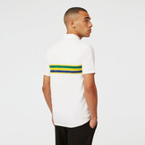 Ayrton Senna Helmet Stripe Polo White - Senna Foundation Collection