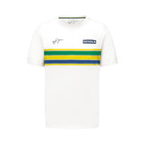 Ayrton Senna Helmet Stripe T-Shirt White - Senna Foundation Collection