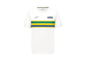 Ayrton Senna Helmet Stripe T-Shirt White