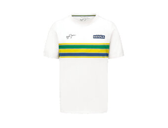 Ayrton Senna Helmet Stripe T-Shirt White