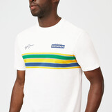Ayrton Senna Helmet Stripe T-Shirt White - Senna Foundation Collection