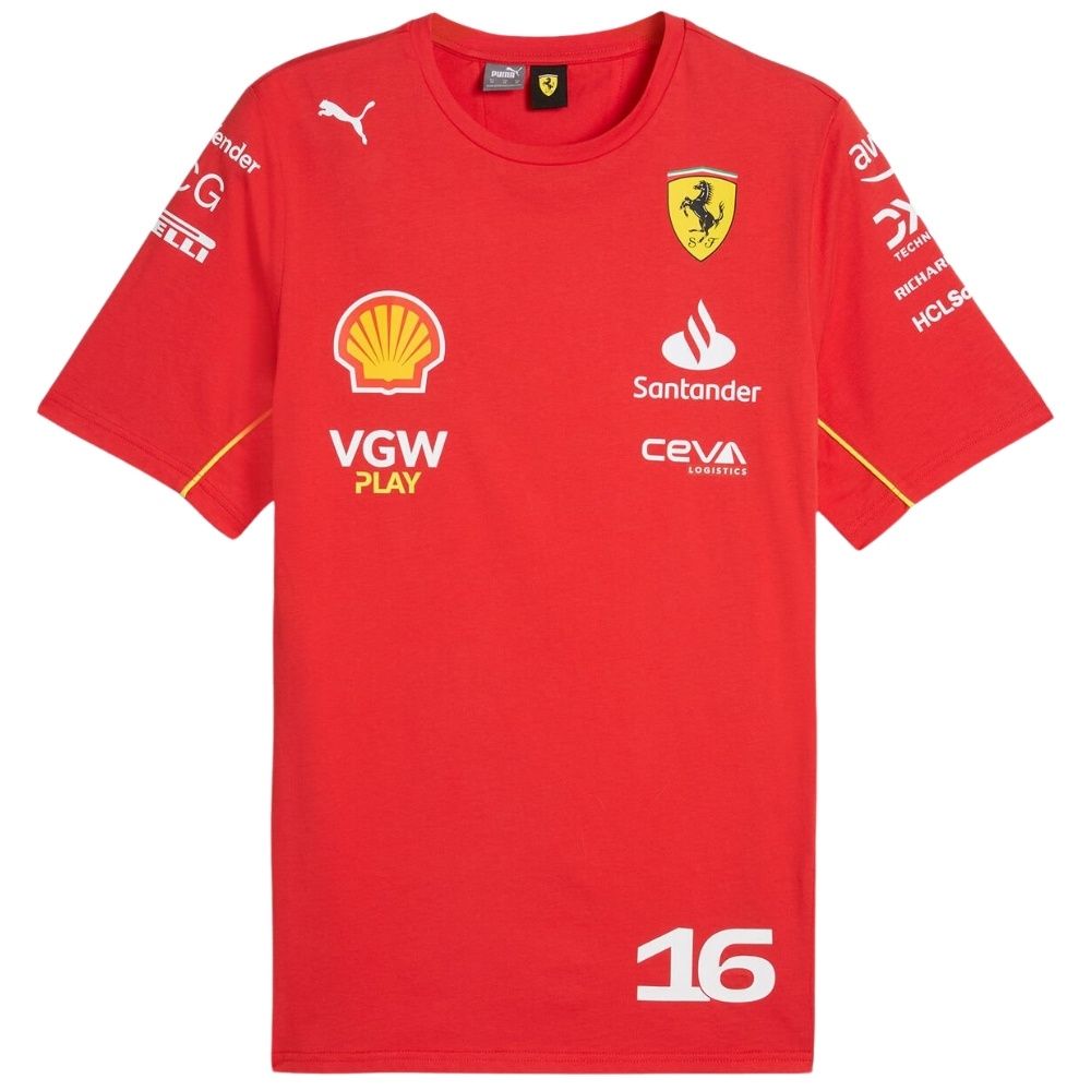 2024 Charles Leclerc Scuderia Ferrari Driver T-shirt Speed Rood