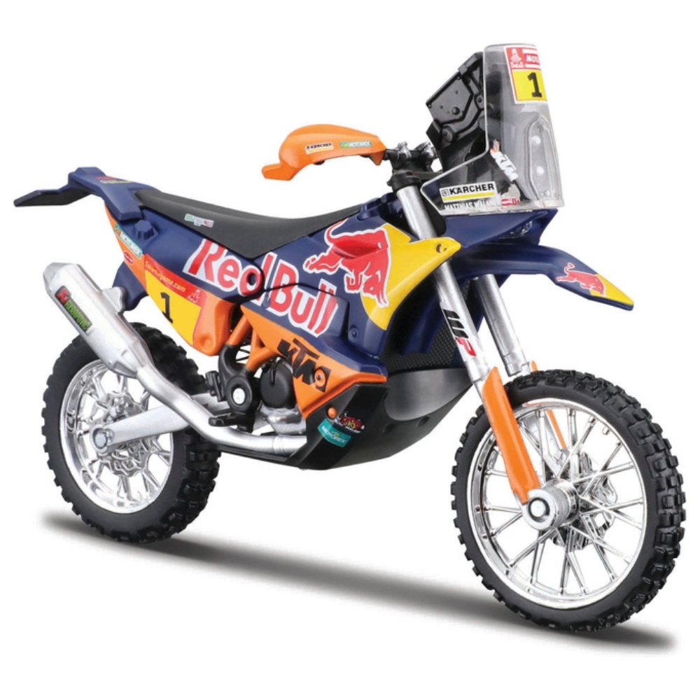 1:18 KTM 450 #1 Toby Price Rally Factory Edition Dakar Rally 2019 blauw-oranje-geel Bburago Schaalmodel