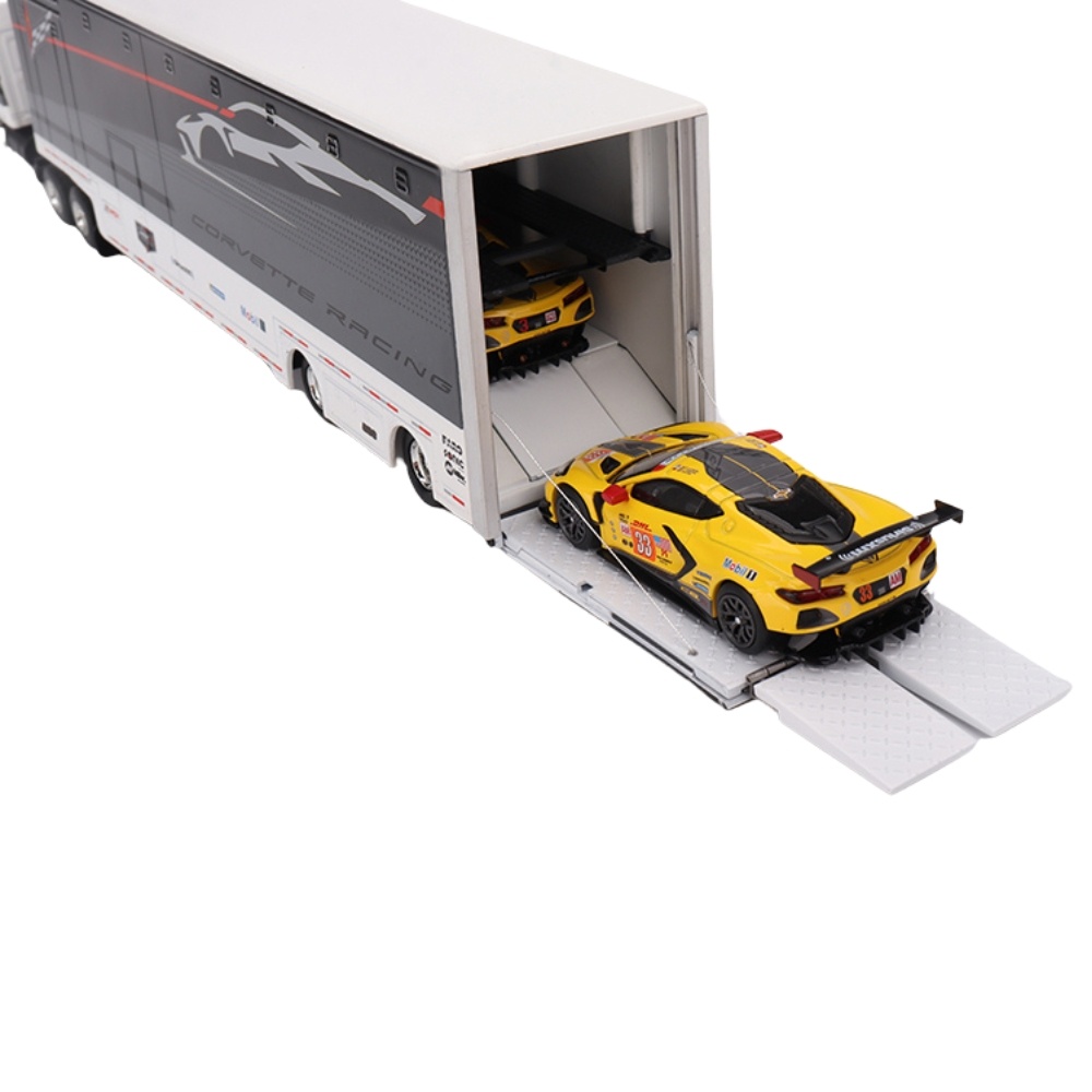 1:64 Western Star 49x Chevrolet Corvette Racing C8.r Transporter Set + 2 Cars various Mini GT Scale Model