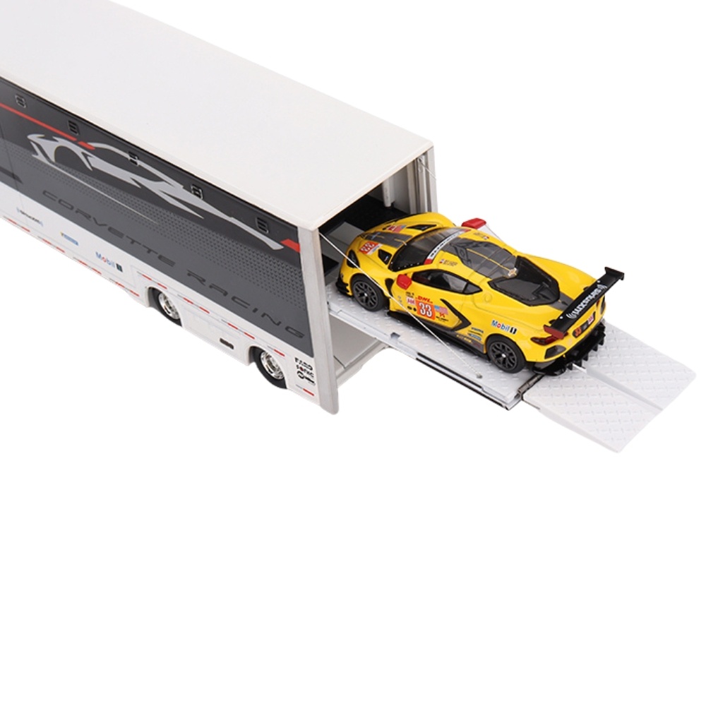 1:64 Western Star 49x Chevrolet Corvette Racing C8.r Transporter Set + 2 Cars various Mini GT Scale Model