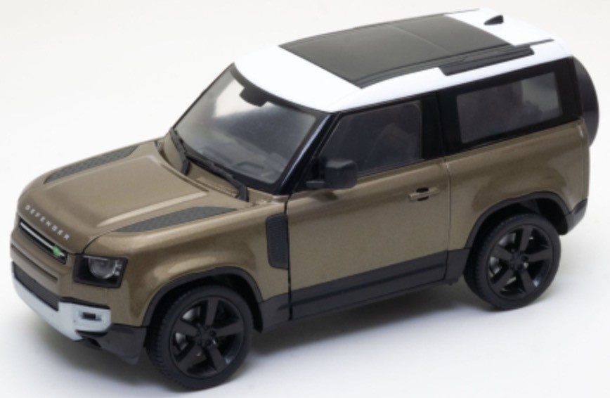 1:24 Land Rover Defender 2020 brown-white Welly Scale Model