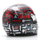 1:5 Alfa Romeo F1 Team Stake - Valtteri Bottas - Monaco GP Helm 2023 schwarz-weiß-orange Spark Modell im Maßstab