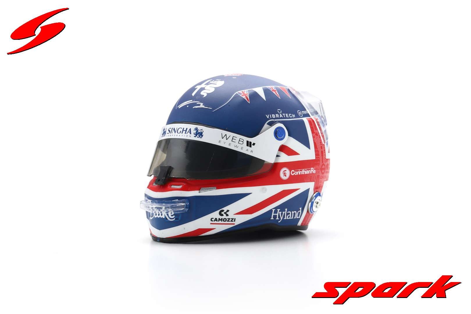 1:5 Alfa Romeo F1 Team Stake - Valtteri Bottas Helmet - British GP 2023 blue-white-red Spark Scale Model