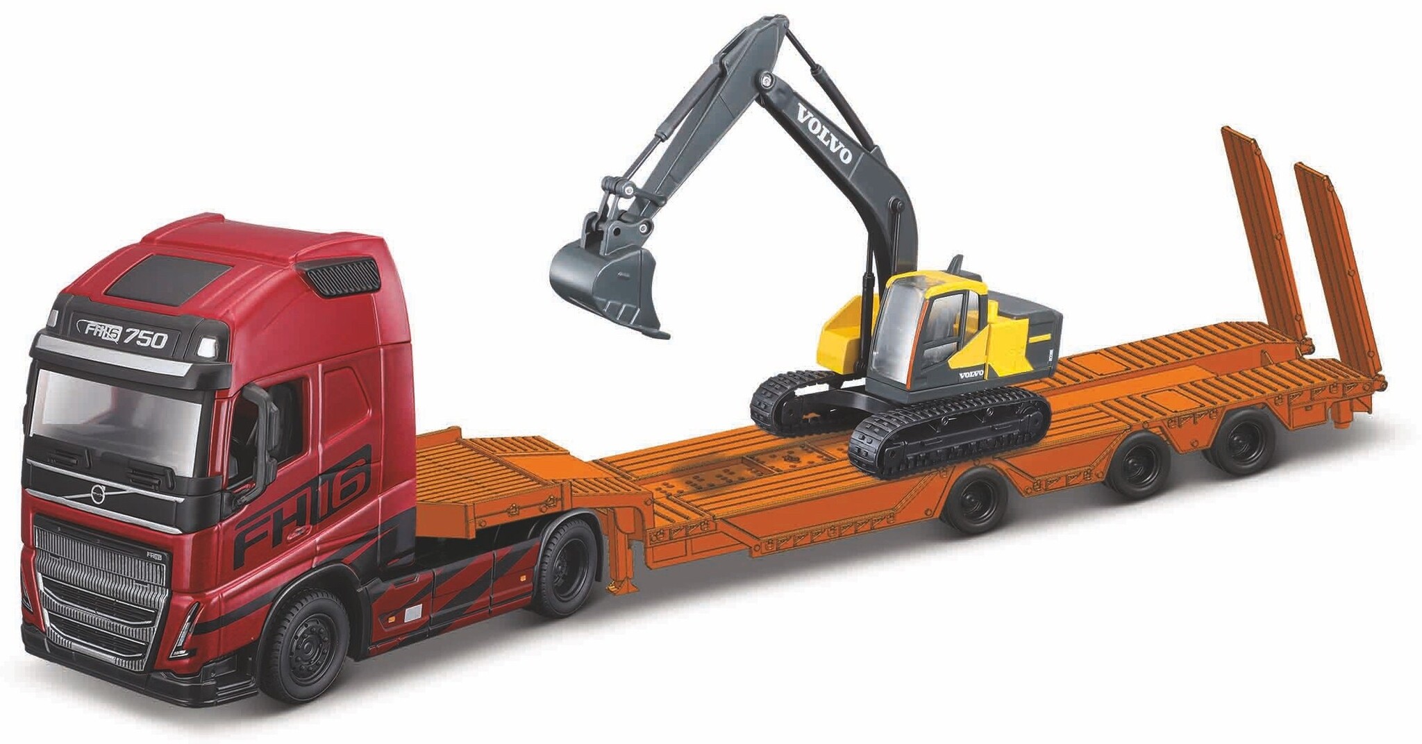 1:43 Volvo FH16 - Sf Haulers Construction rood-zwart Bburago Schaalmodel
