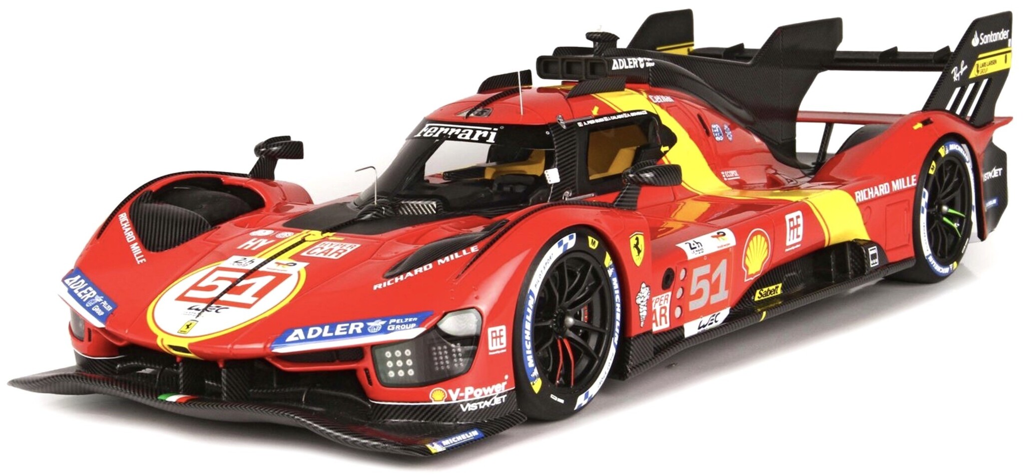1:24 Ferrari 499P #51 Calado/giovinazzi/pier Guidi Winner 24h Le Mans 2023 rood-geel-zwart Bburago Ferrari Schaalmodel