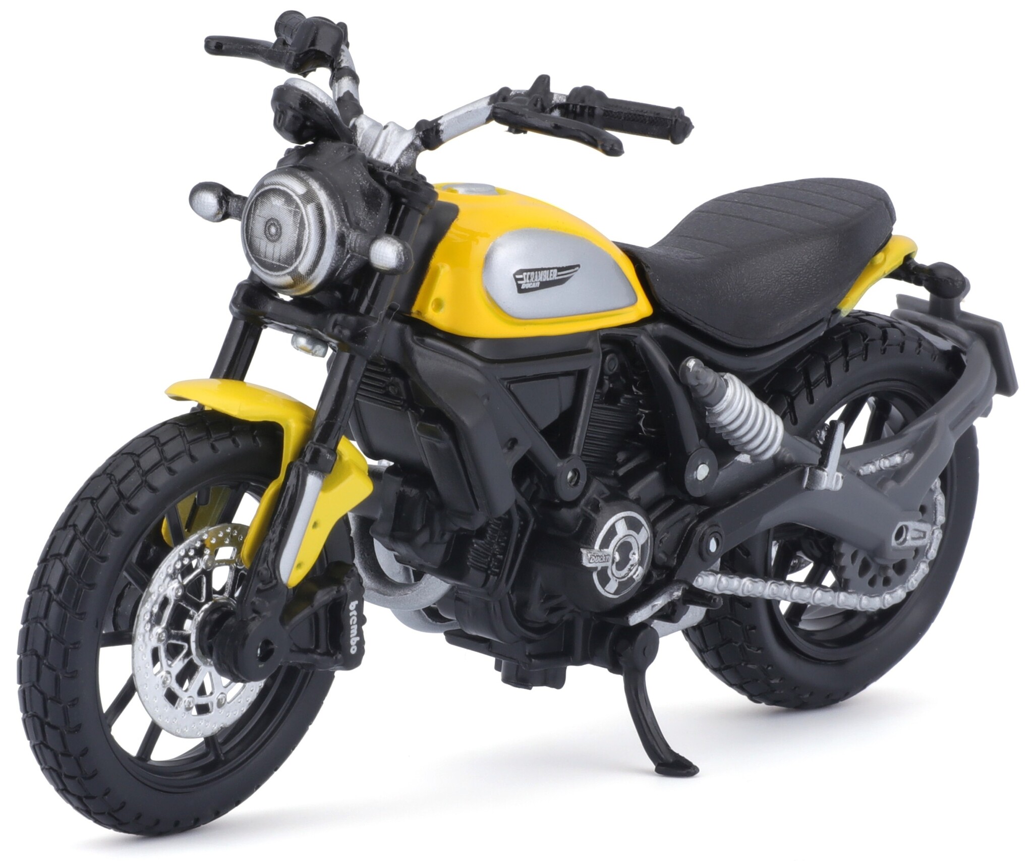 1:18 Ducati Scrambler geel-zwart-zilver Maisto Schaalmodel