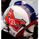 1:5 Moneygram Haas F1 Team - Kevin Magnussen - Miami GP Helmet 2023 wit-blauw-rood Spark Schaalmodel