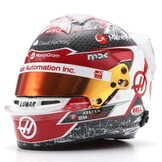 1:5 Moneygram Haas F1 Team - Kevin Magnussen - Monaco GP Helmet 2023 zwart-wit-rood Spark Schaalmodel