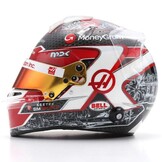 1:5 Moneygram Haas F1 Team - Kevin Magnussen - Monaco GP Helmet 2023 zwart-wit-rood Spark Schaalmodel