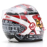 1:5 Moneygram Haas F1 Team - Kevin Magnussen - Monaco GP Helmet 2023 zwart-wit-rood Spark Schaalmodel