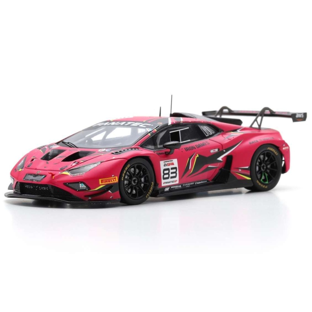 1:43 Lamborghini Huracan GT3 Evo 2 #83 Pin/frey/bovy/gatting 24h Spa 2023 roze-zwart Spark Schaalmodel1:43 Lamborghini Huracan GT3 Evo 2 #83 Pin/frey/bovy/gatting 24 Stunden Spa 2023 Pink-Schwarz Spark Miniaturmodell