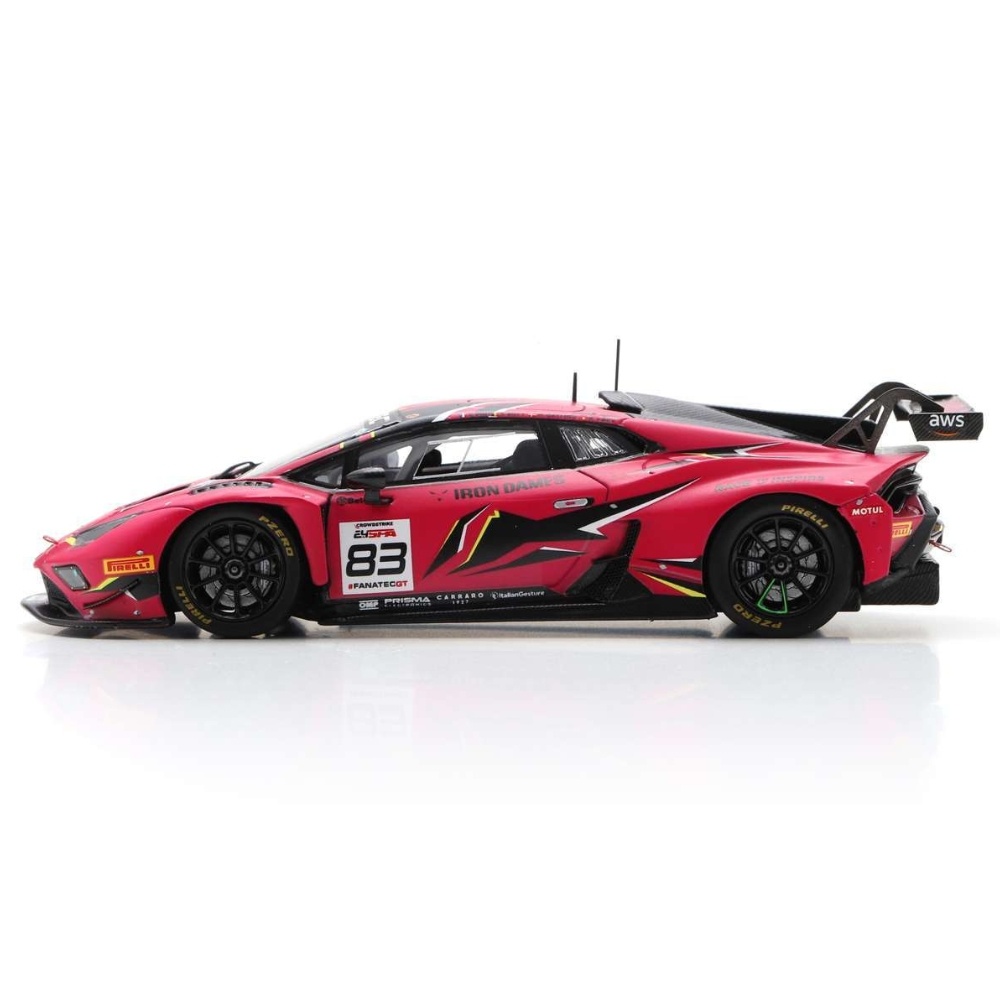1:43 Lamborghini Huracan GT3 Evo 2 #83 Pin/frey/bovy/gatting 24h Spa 2023 roze-zwart Spark Schaalmodel1:43 Lamborghini Huracan GT3 Evo 2 #83 Pin/frey/bovy/gatting 24 Stunden Spa 2023 Pink-Schwarz Spark Miniaturmodell