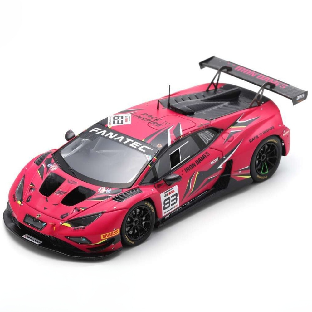1:43 Lamborghini Huracan GT3 Evo 2 #83 Pin/frey/bovy/gatting 24h Spa 2023 roze-zwart Spark Schaalmodel1:43 Lamborghini Huracan GT3 Evo 2 #83 Pin/frey/bovy/gatting 24 Stunden Spa 2023 Pink-Schwarz Spark Miniaturmodell