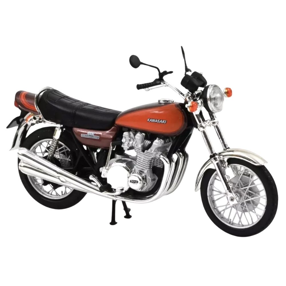 1:18 Kawasaki Z900 1973 bruin-oranje Norev Schaalmodel