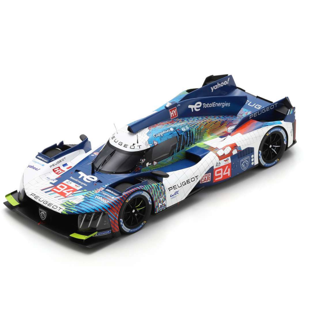 1:18 Peugeot 9x8 #94 Duval/menezes/muller 24h Le Mans 2023 wit-blauw Spark Schaalmodel