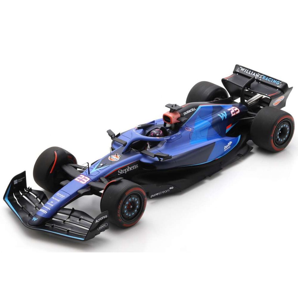 1:18 Williams Racing Fw45 #23 Alexander Albon 10th Bahrain GP 2023 blue-black Spark Scale model