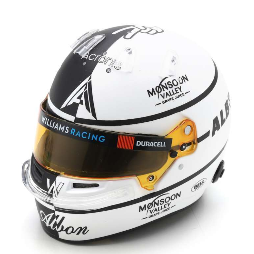 1:5 Williams Racing - Alexander Albon - British GP Helmet 2023 zwart wit Spark Schaalmodel