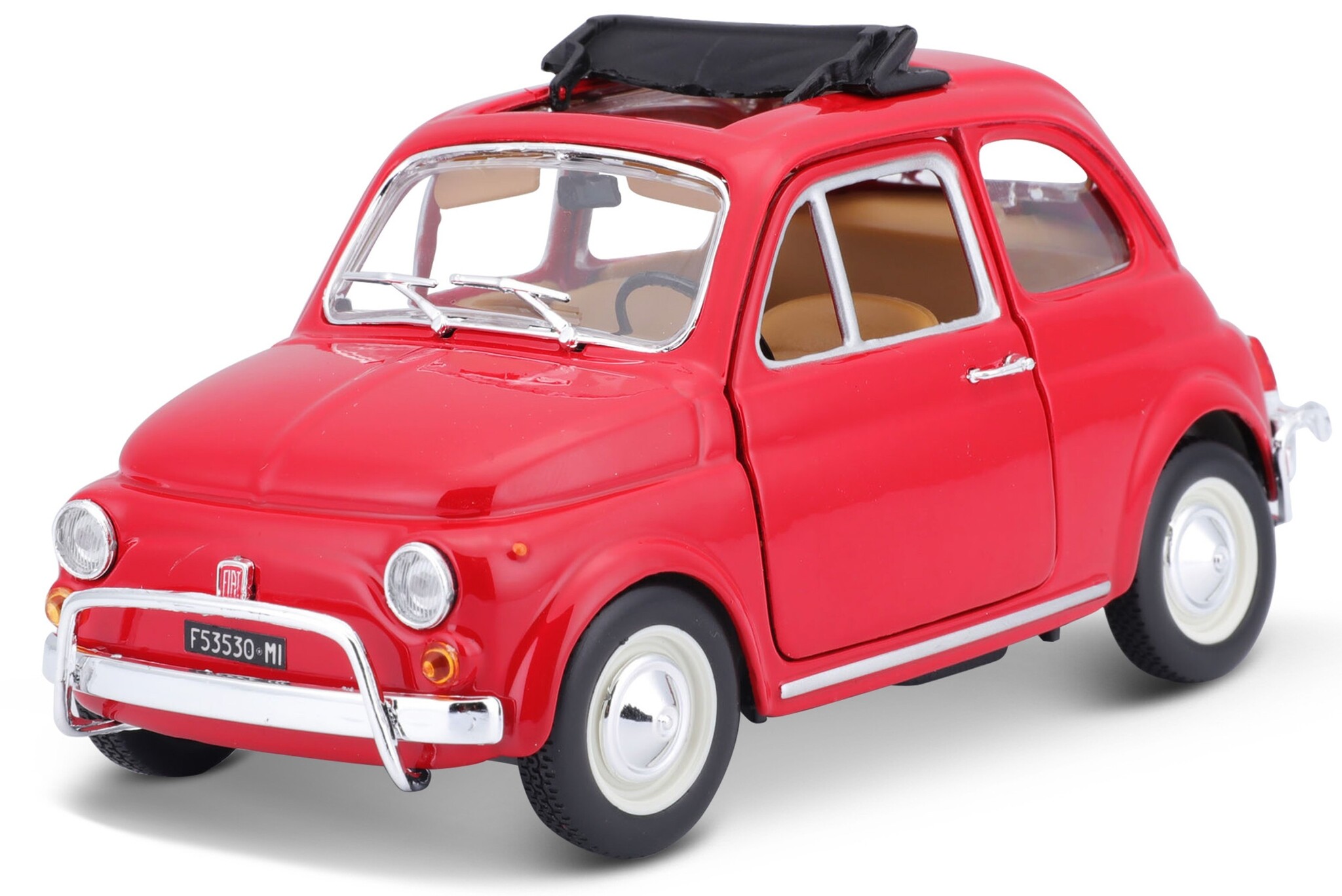 1:24 Fiat 500l 1968 Red Bburago Scale Model