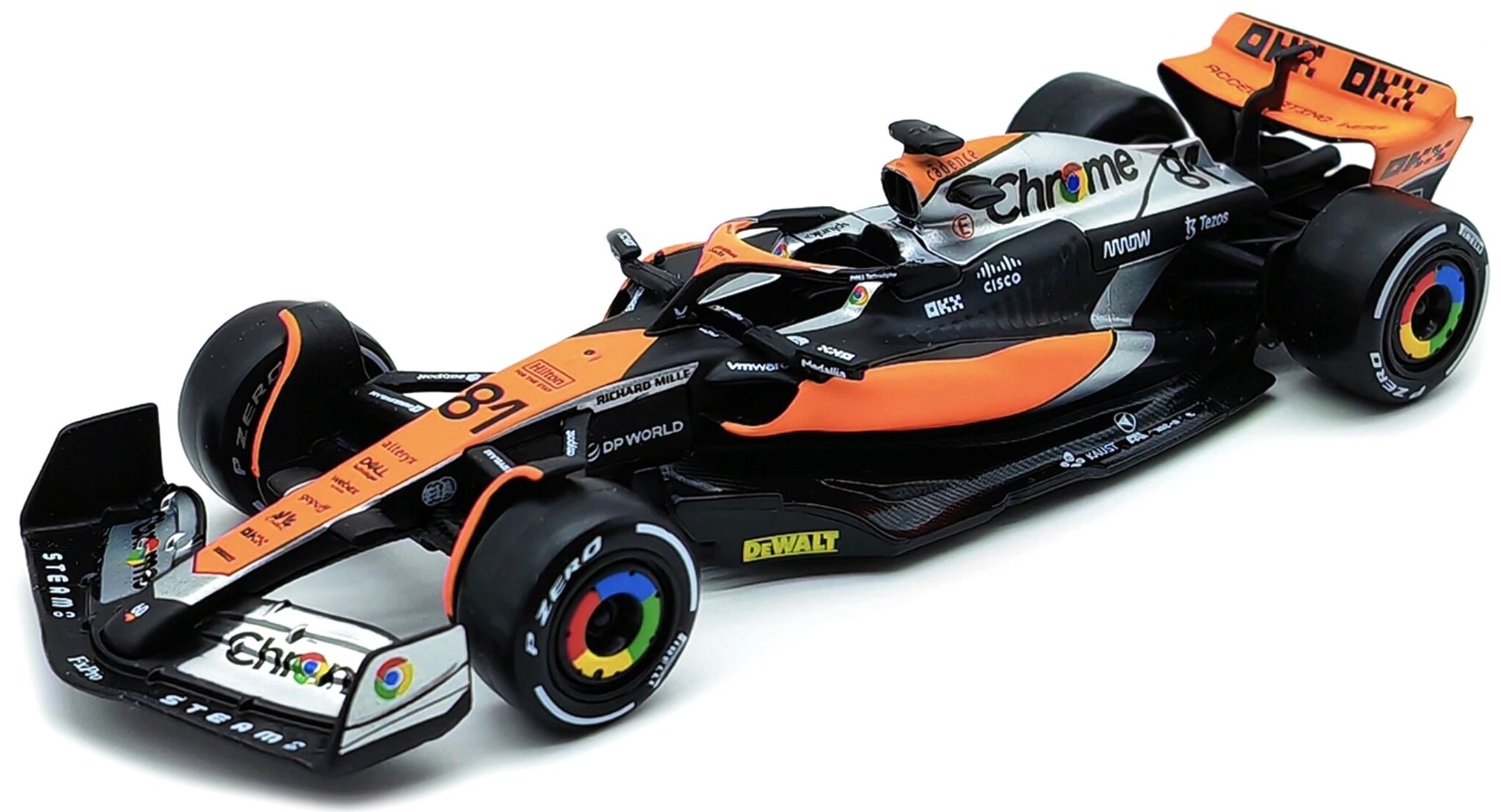 1:18 McLaren MCL60 #81 Oscar Piastri Great Britain GP 2023 Black-orange-grey Solido Scale Model
